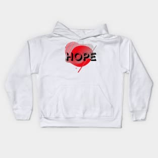 Hope - Red and Gray Graphic Design Kids Hoodie